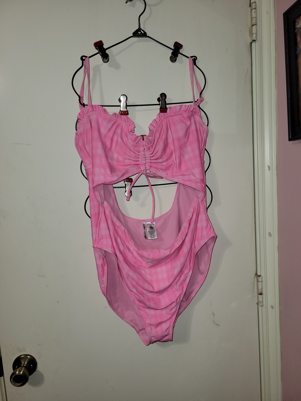 Celebrity Pink Pink Ruched Cutout One-Piece Swimsuit